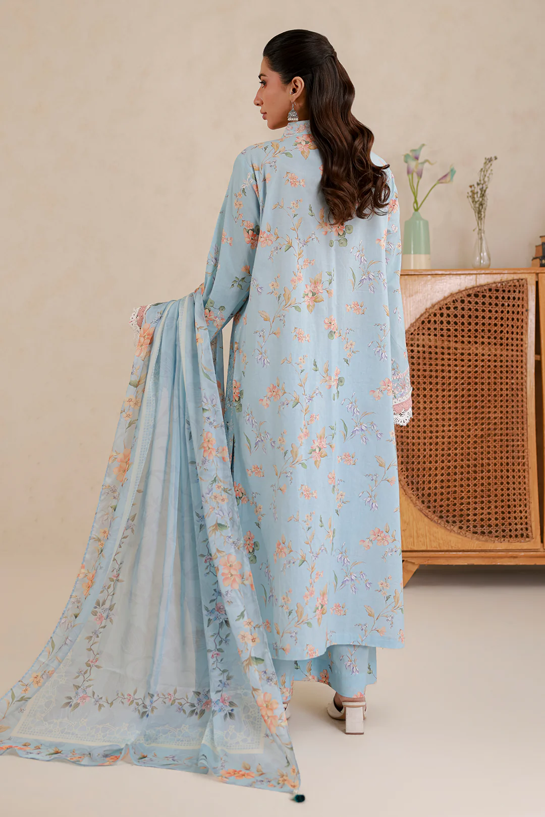 Embroidered Shirt Shalwar Dupatta - 0854 - Image 5