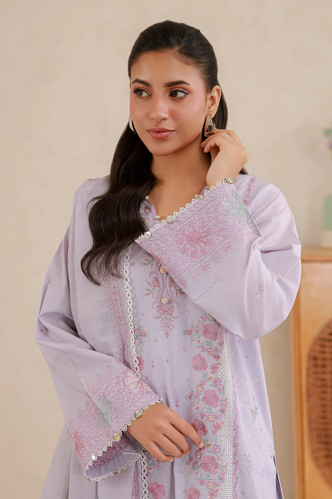 Embroidered Shirt Shalwar Dupatta - 0858 - Image 3