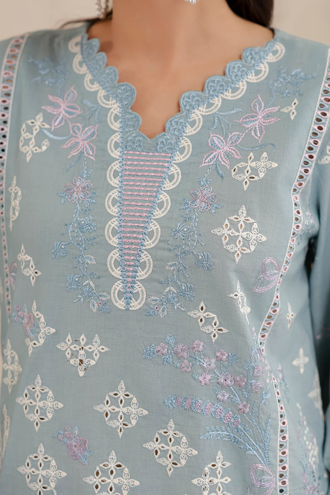 Embroidered Shirt Shalwar Dupatta - 0860 - Image 5
