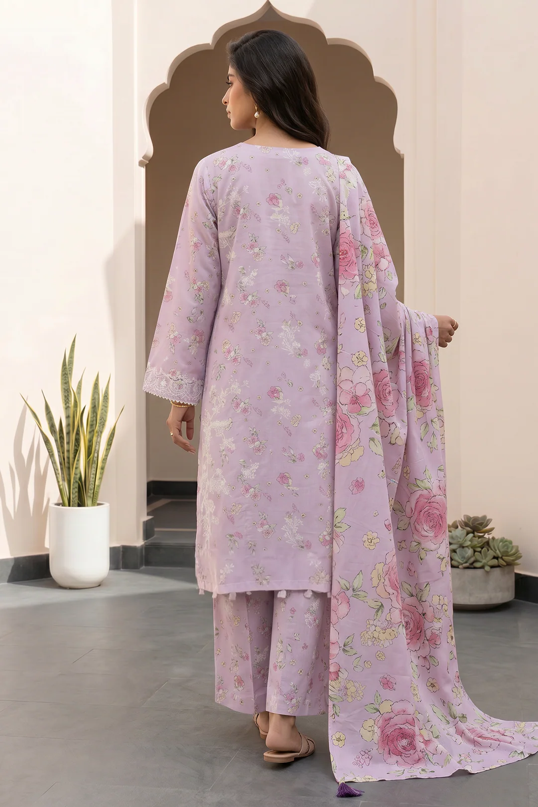Embroidered Shirt Shalwar Dupatta - 0914 - Image 6