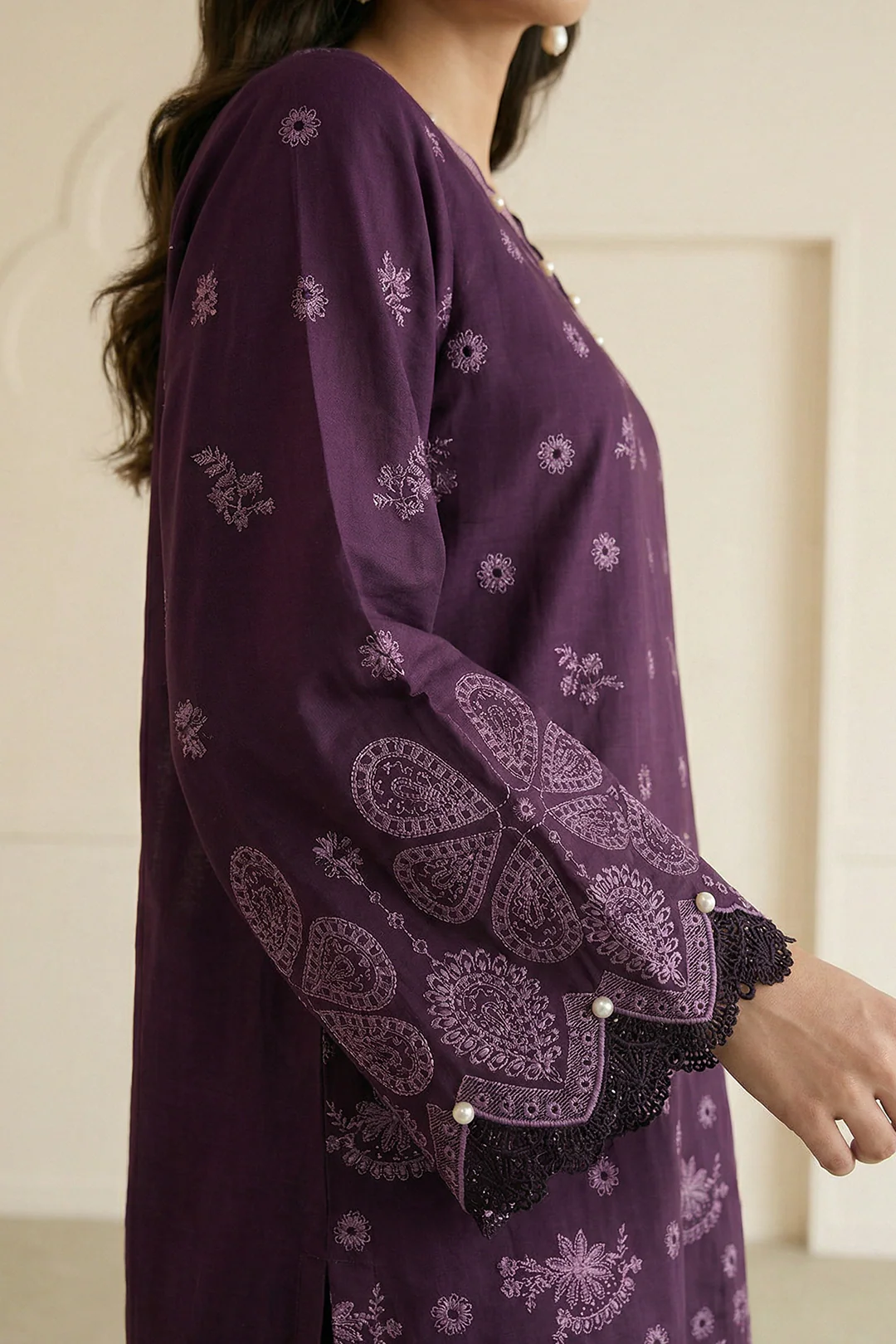 Embroidered Shirt Shalwar Dupatta - 0916 - Image 5