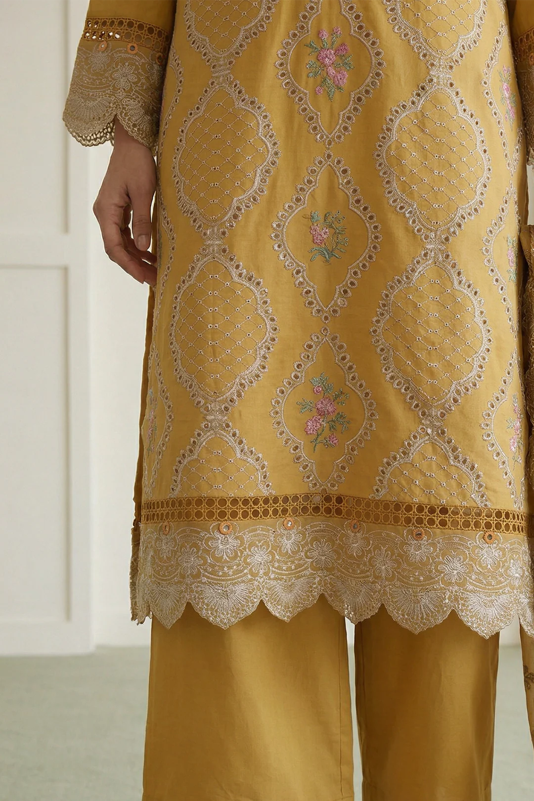 Embroidered Shirt Shalwar Dupatta - 0920 - Image 6