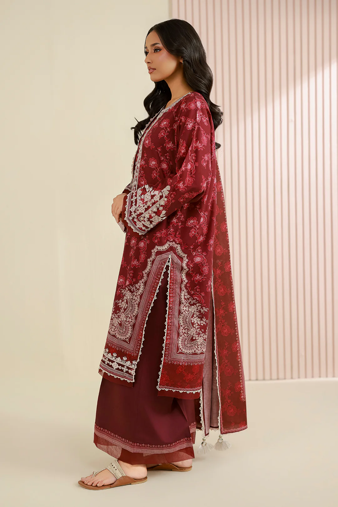 Embroidered Shirt Shalwar Dupatta - 0968 - Image 10