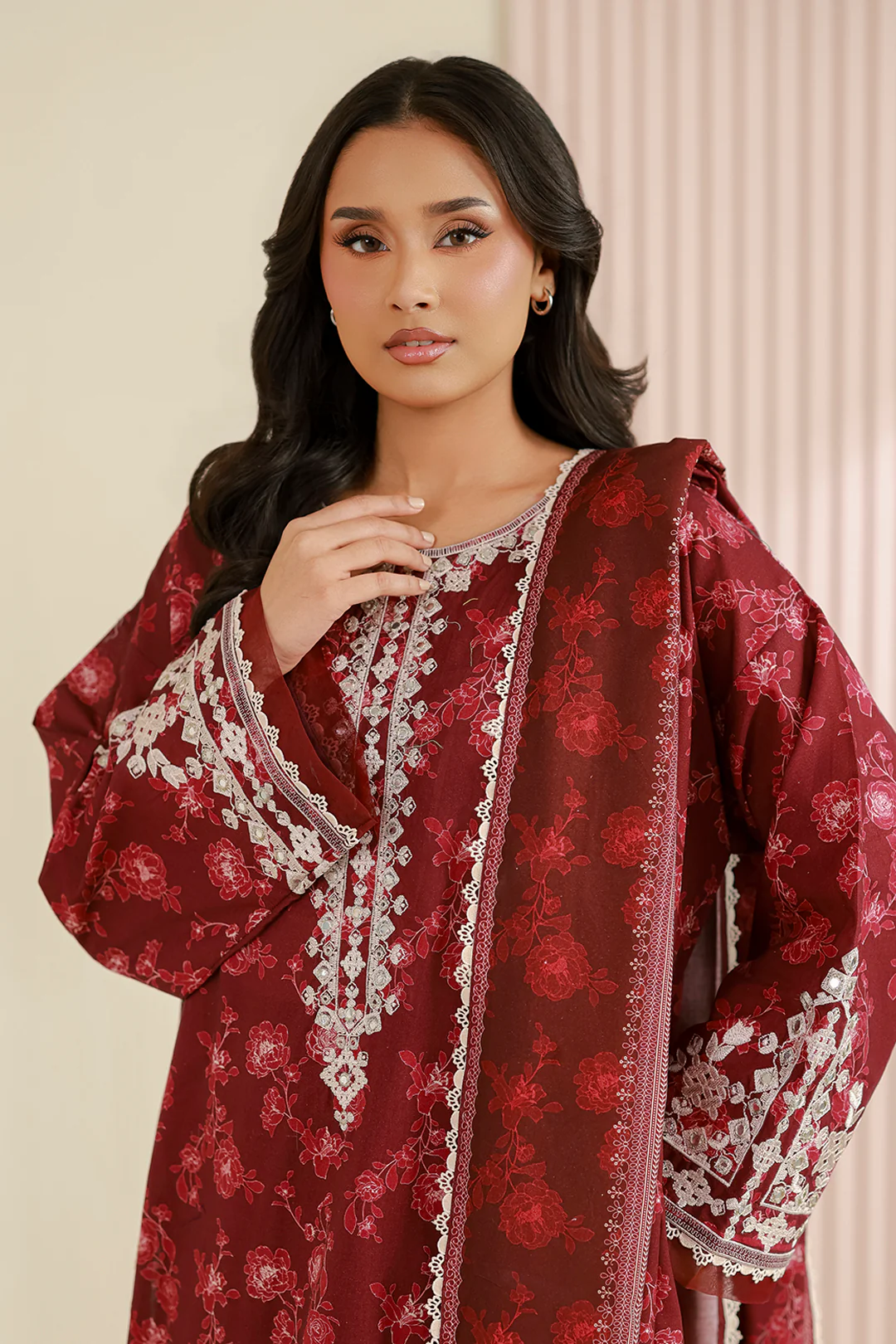 Embroidered Shirt Shalwar Dupatta - 0968 - Image 2