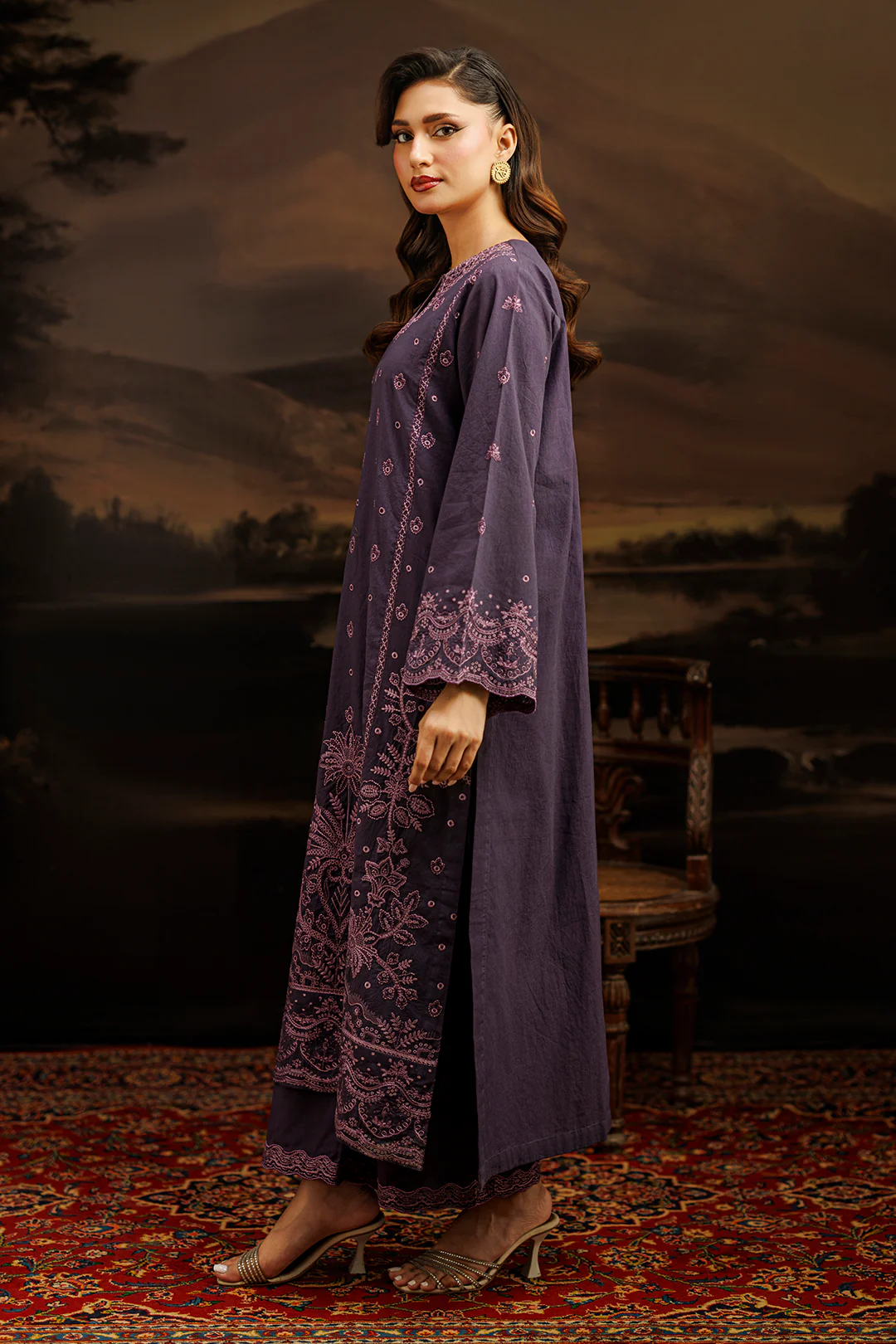 Embroidered Shirt Shalwar Dupatta - 0980 - Image 3