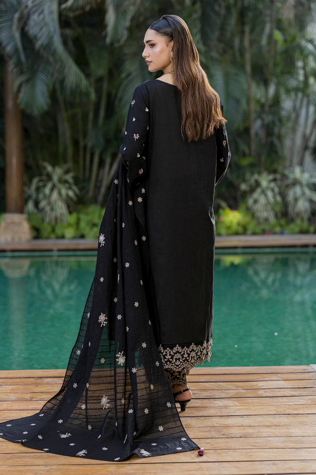 Embroidered Shirt Shalwar Dupatta - 0988 - Image 3