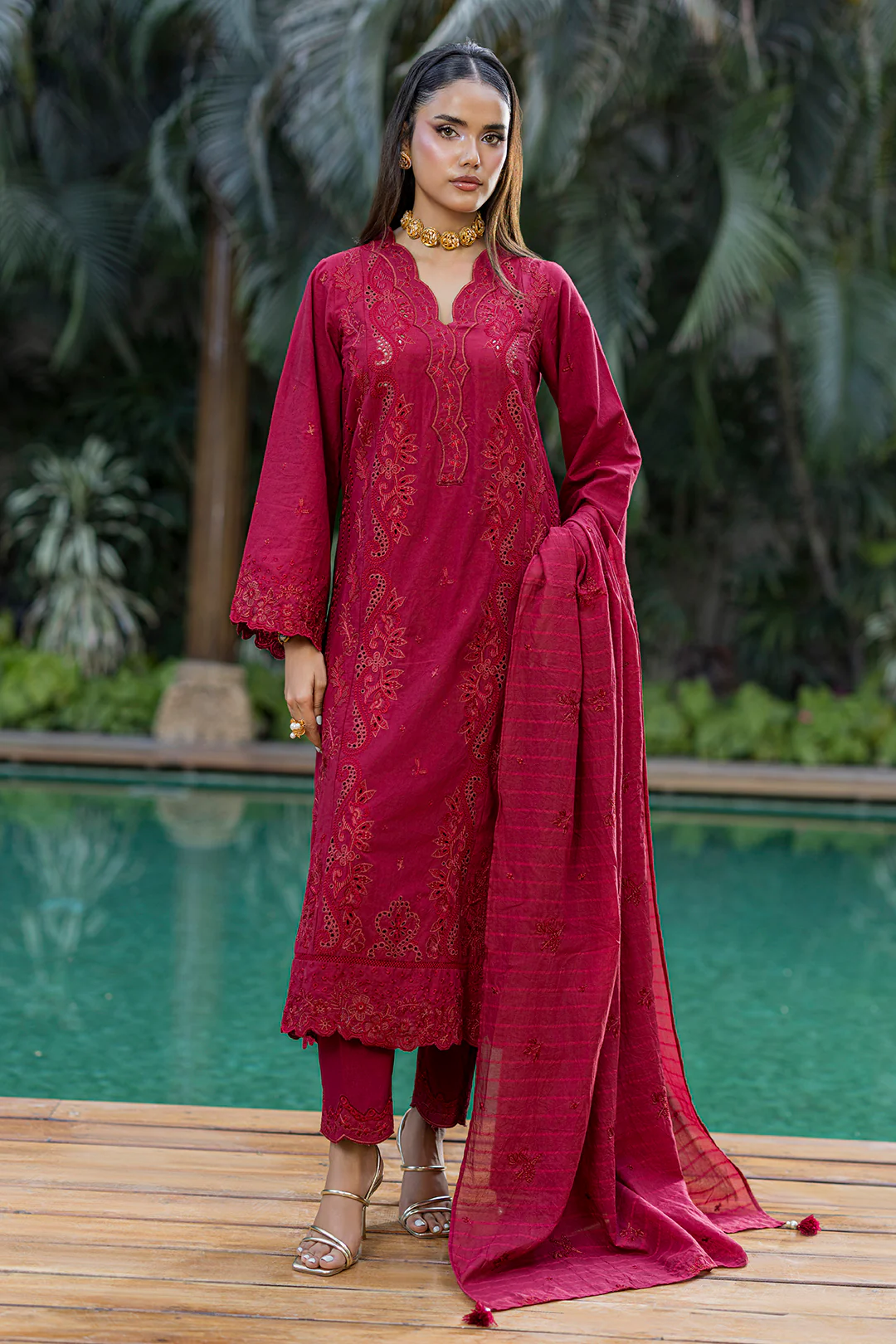Embroidered Shirt Shalwar Dupatta - 0990