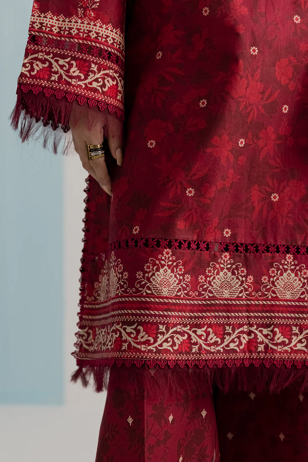 Embroidered Shirt Shalwar Dupatta - 1042 - Image 4