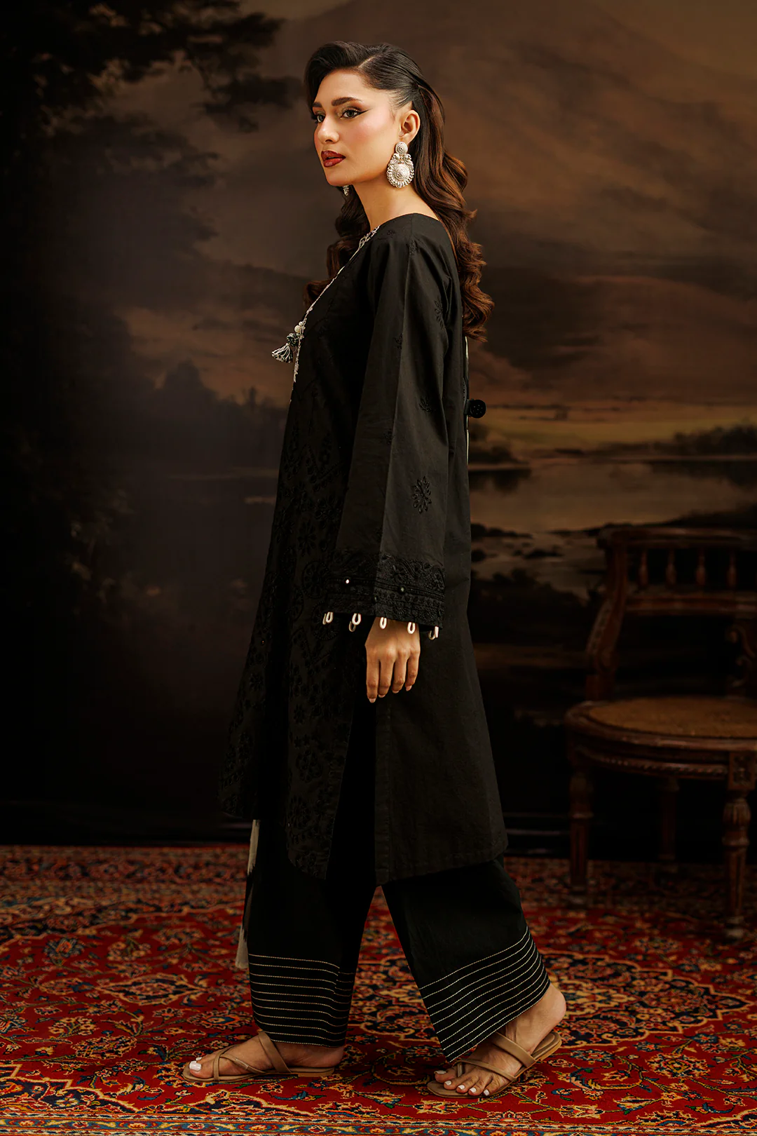 Embroidered Shirt Shalwar Dupatta - 1050 - Image 5