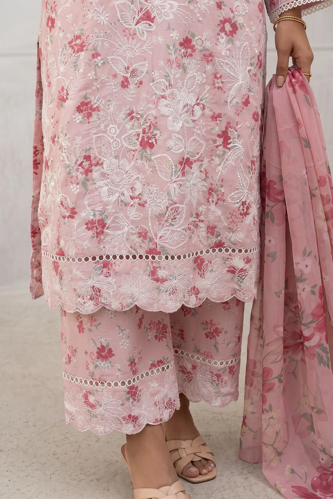 Embroidered Shirt Shalwar Dupatta - 1052 - Image 4