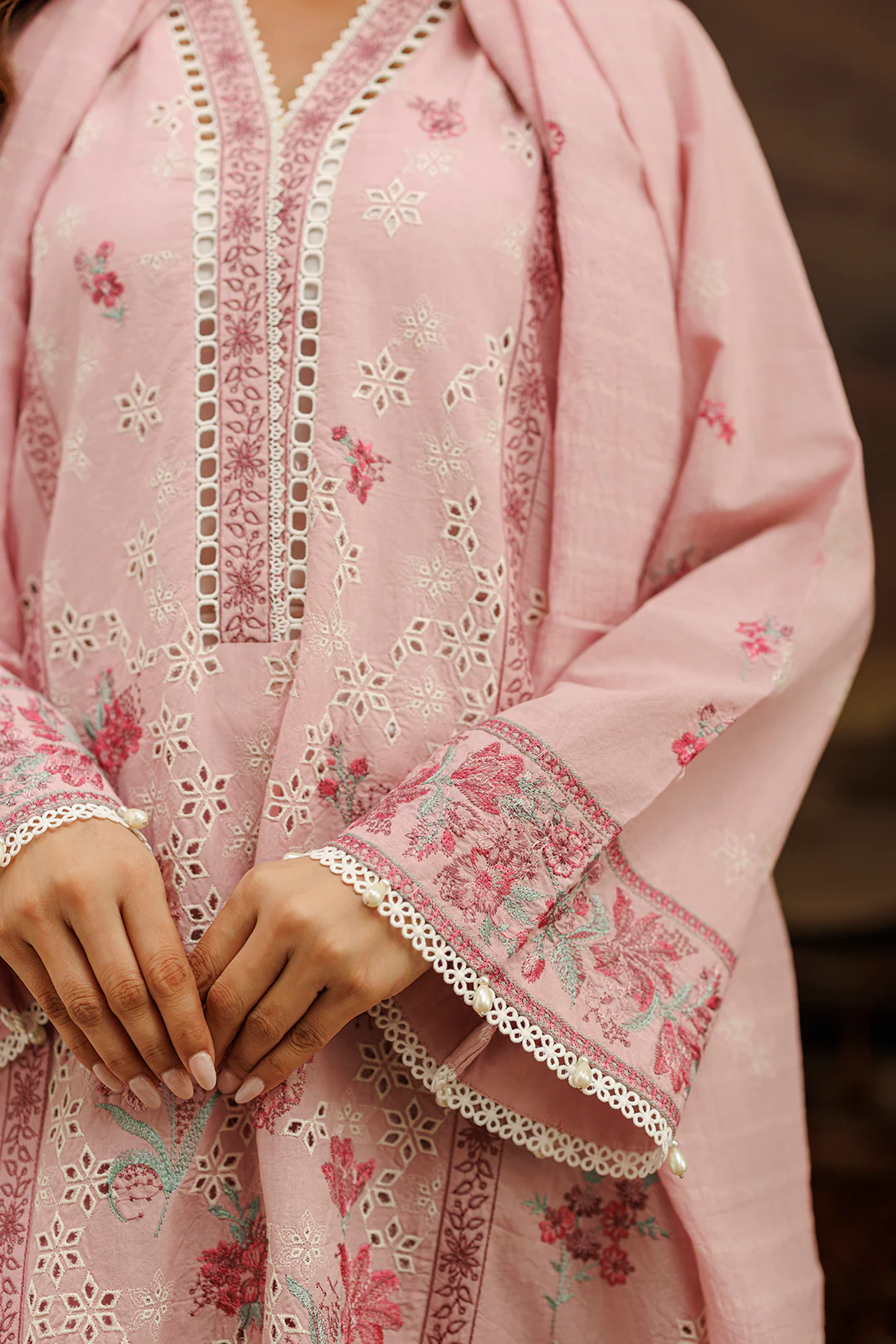 Embroidered Shirt Shalwar Dupatta - 1060 - Image 6