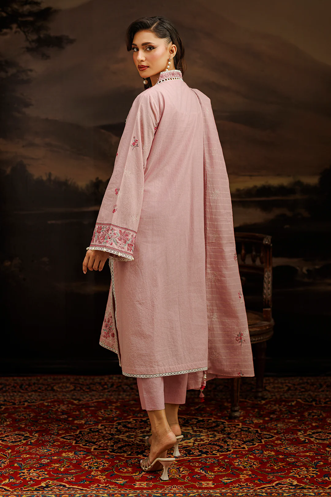 Embroidered Shirt Shalwar Dupatta - 1060 - Image 7