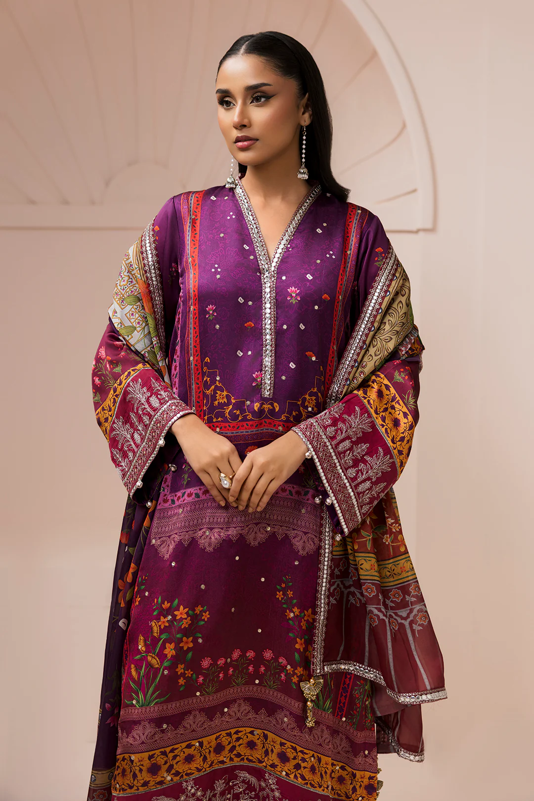 Embroidered Shirt Shalwar Dupatta - 1181 - Image 5