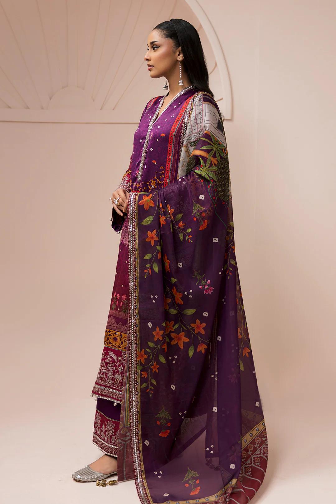 Embroidered Shirt Shalwar Dupatta - 1181 - Image 7