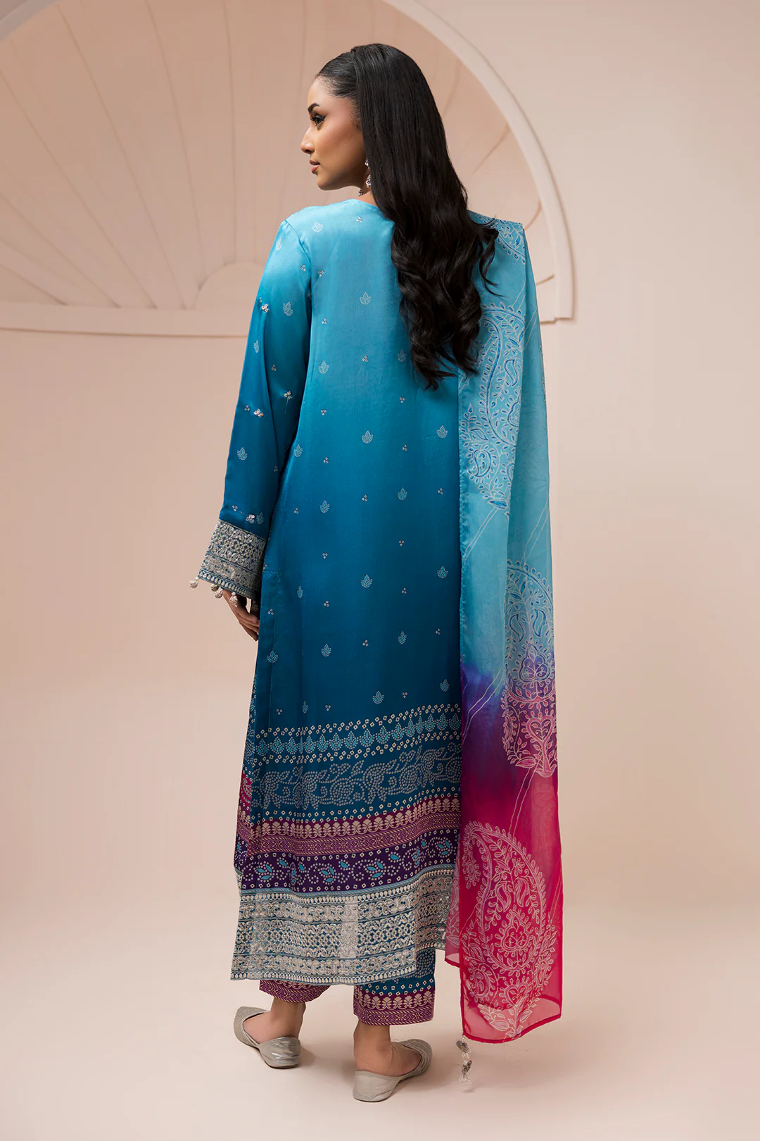 Embroidered Shirt Shalwar Dupatta - 1182 - Image 10