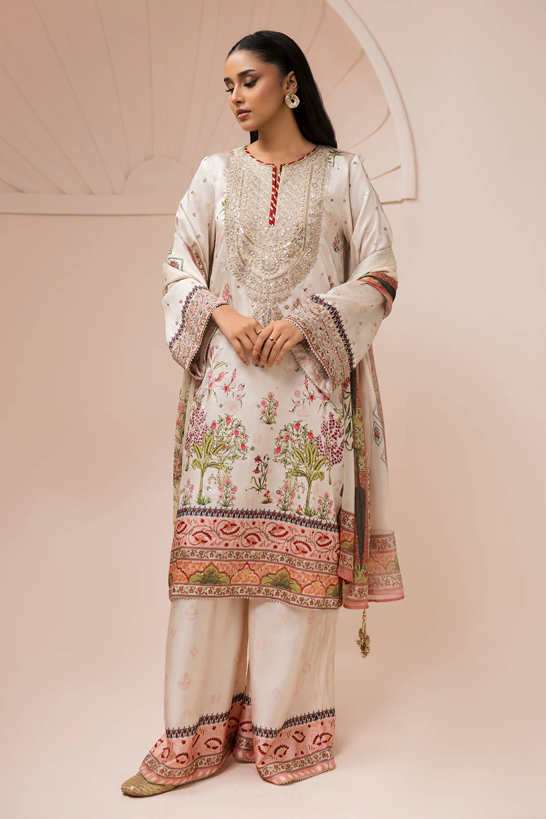 Embroidered Shirt Shalwar Dupatta - 1185 - Image 4
