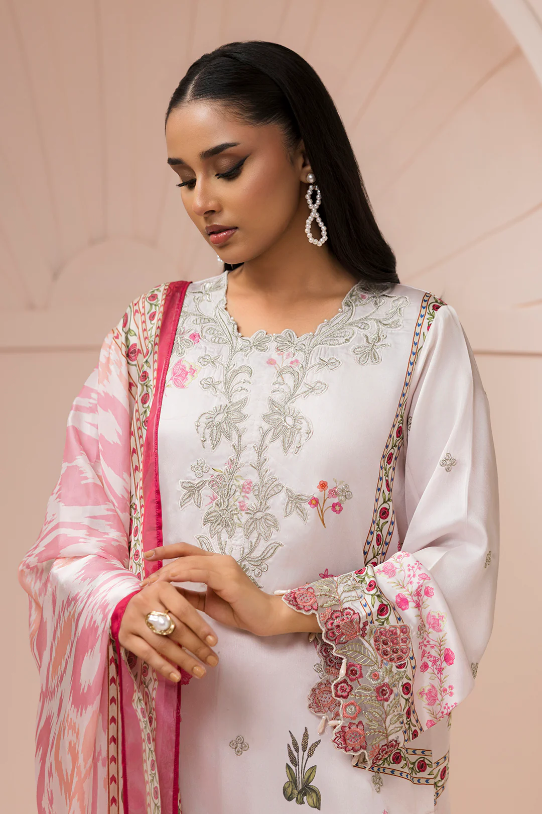 Embroidered Shirt Shalwar Dupatta - 1186 - Image 3