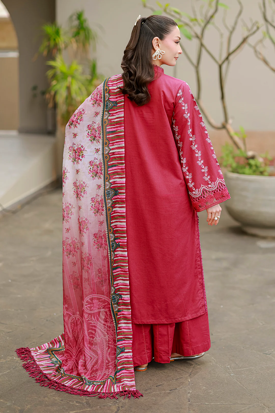 Embroidered Shirt Shalwar Dupatta - 4078 - Image 13