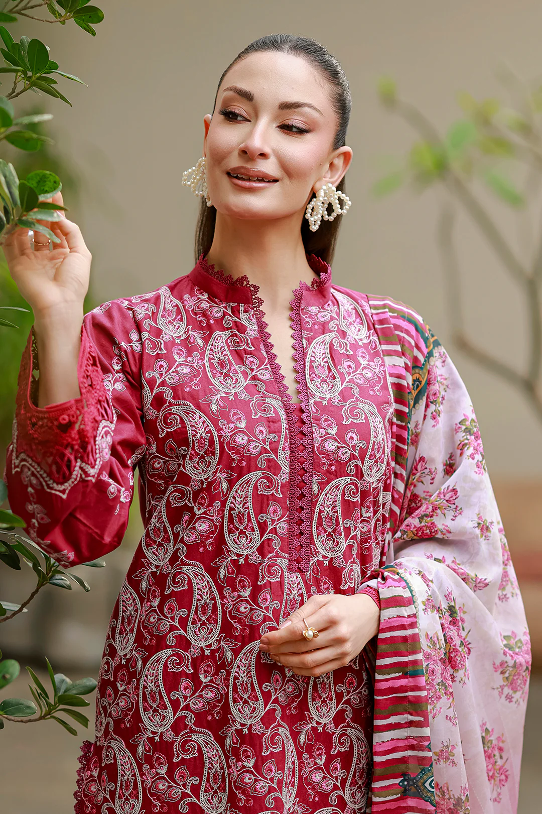 Embroidered Shirt Shalwar Dupatta - 4078 - Image 6