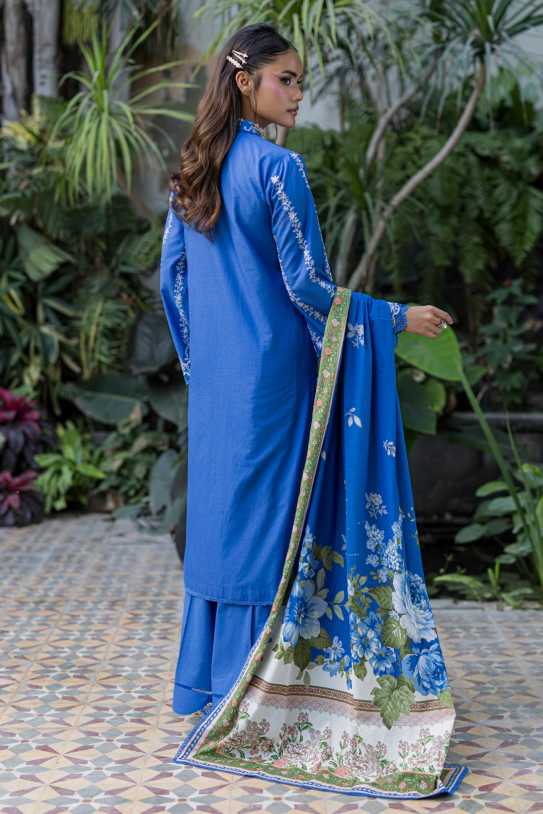 Embroidered Shirt Shalwar Dupatta - 4079 - Image 7