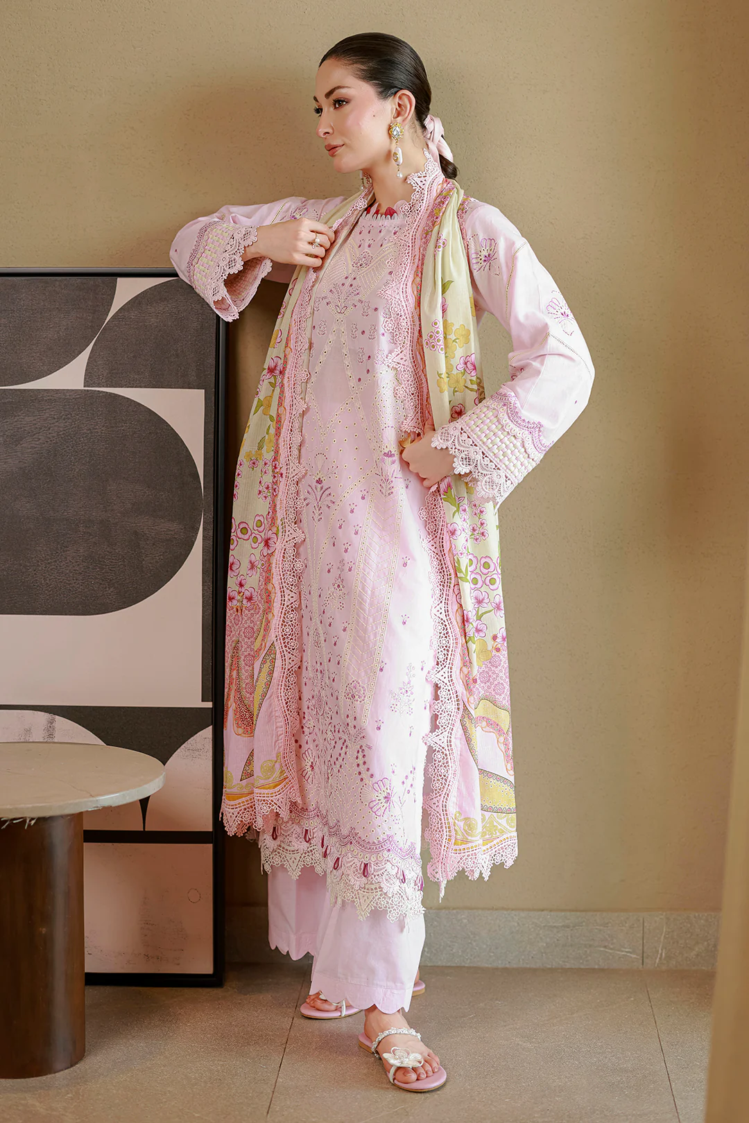 Embroidered Shirt Shalwar Dupatta - 4080 - Image 5