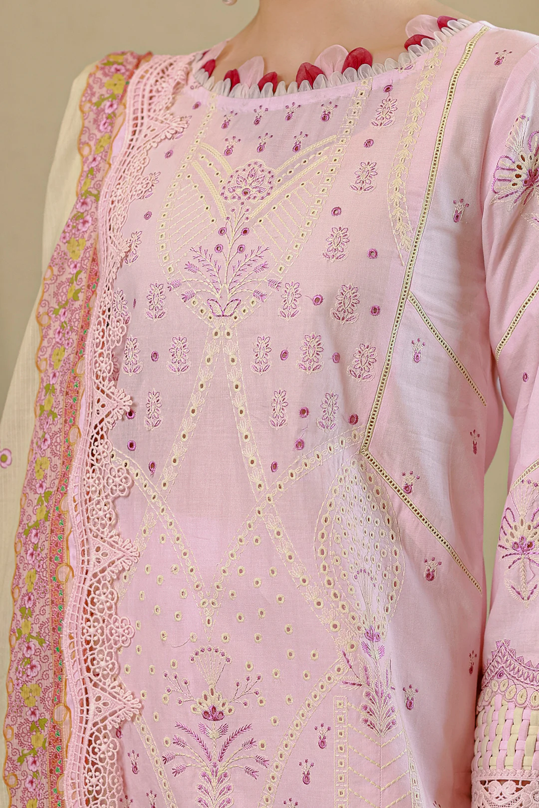 Embroidered Shirt Shalwar Dupatta - 4080 - Image 9