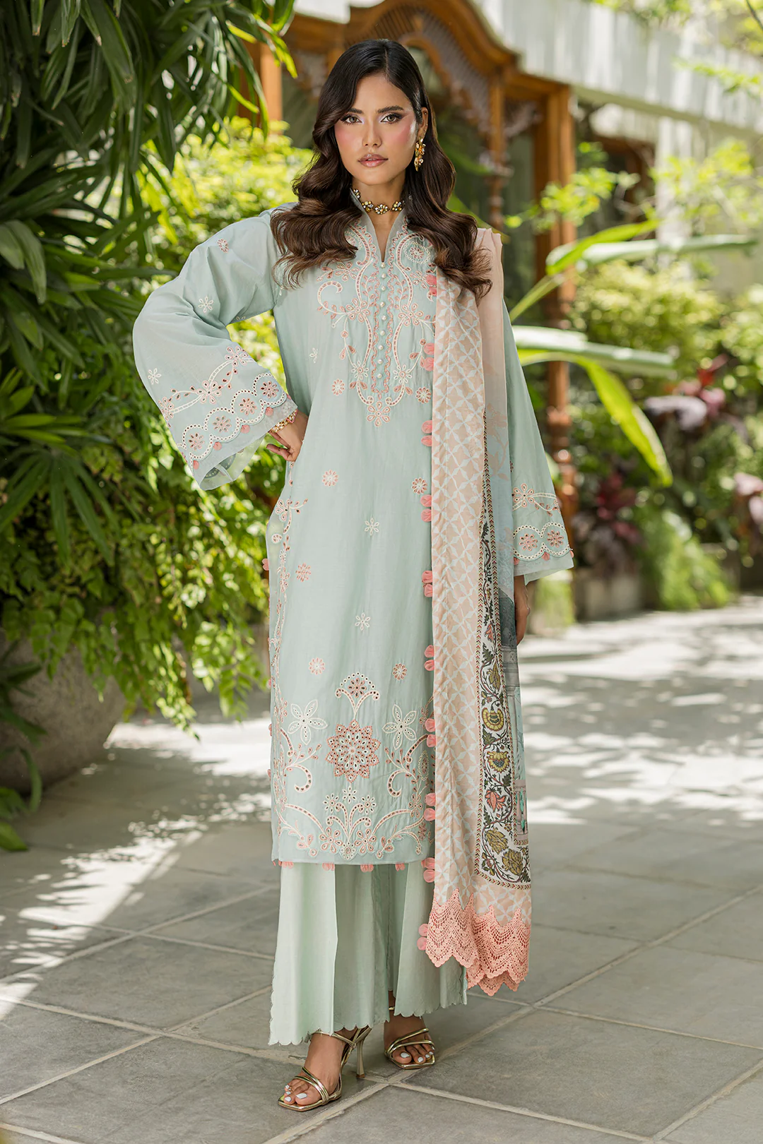 Embroidered Shirt Shalwar Dupatta - 4086 - Image 5