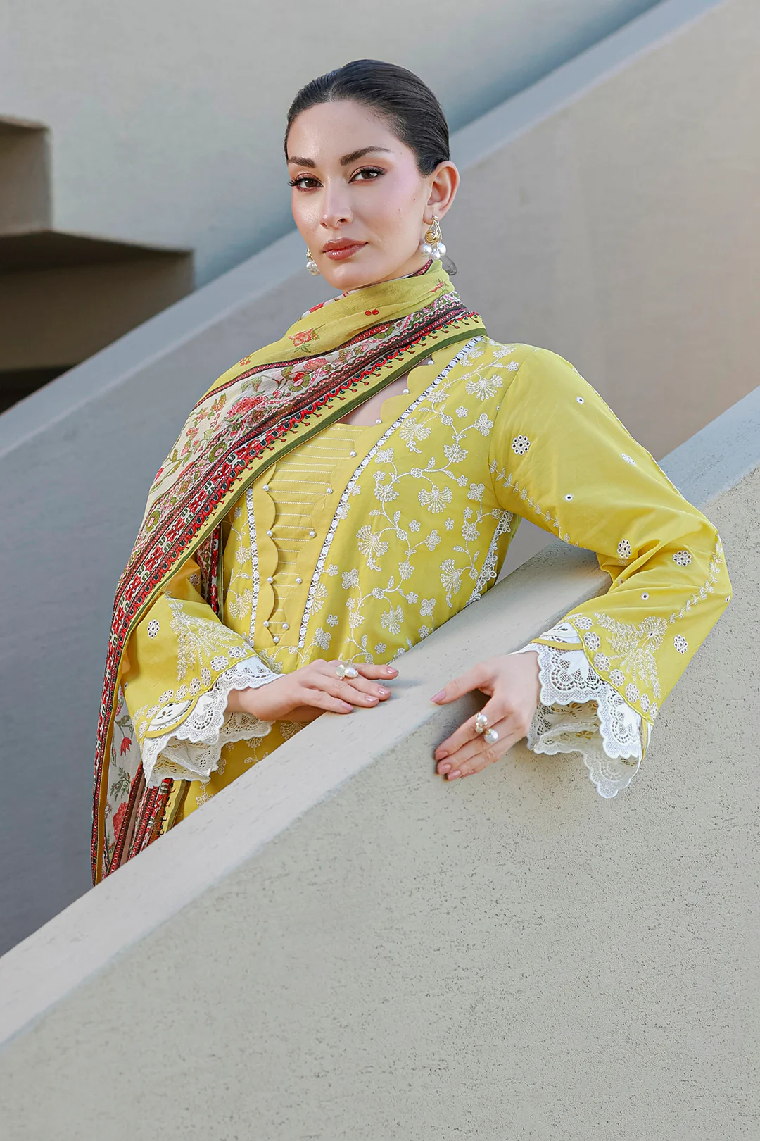 Embroidered Shirt Shalwar Dupatta - 4087 - Image 4
