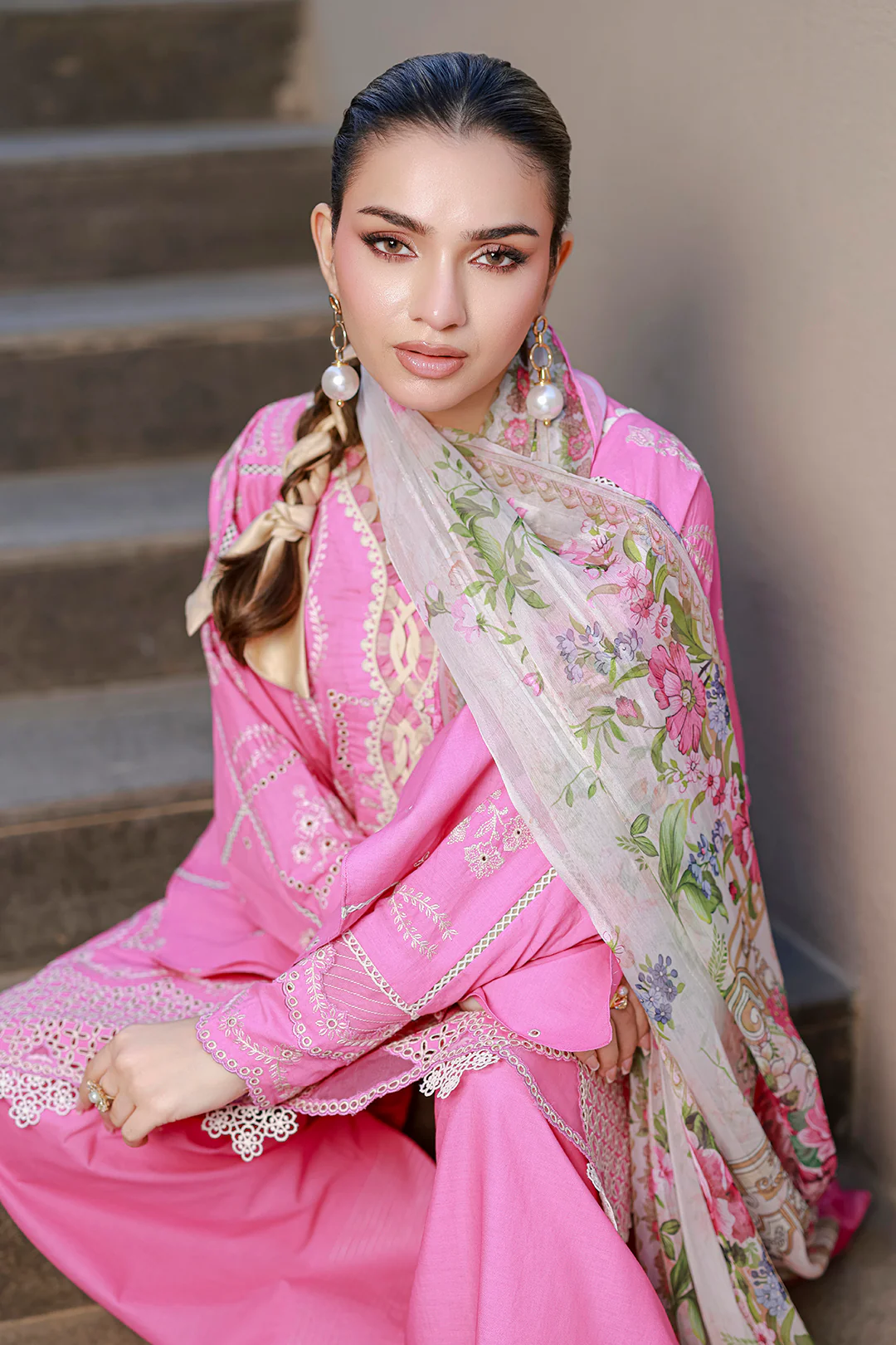 Embroidered Shirt Shalwar Dupatta - 4089 - Image 4