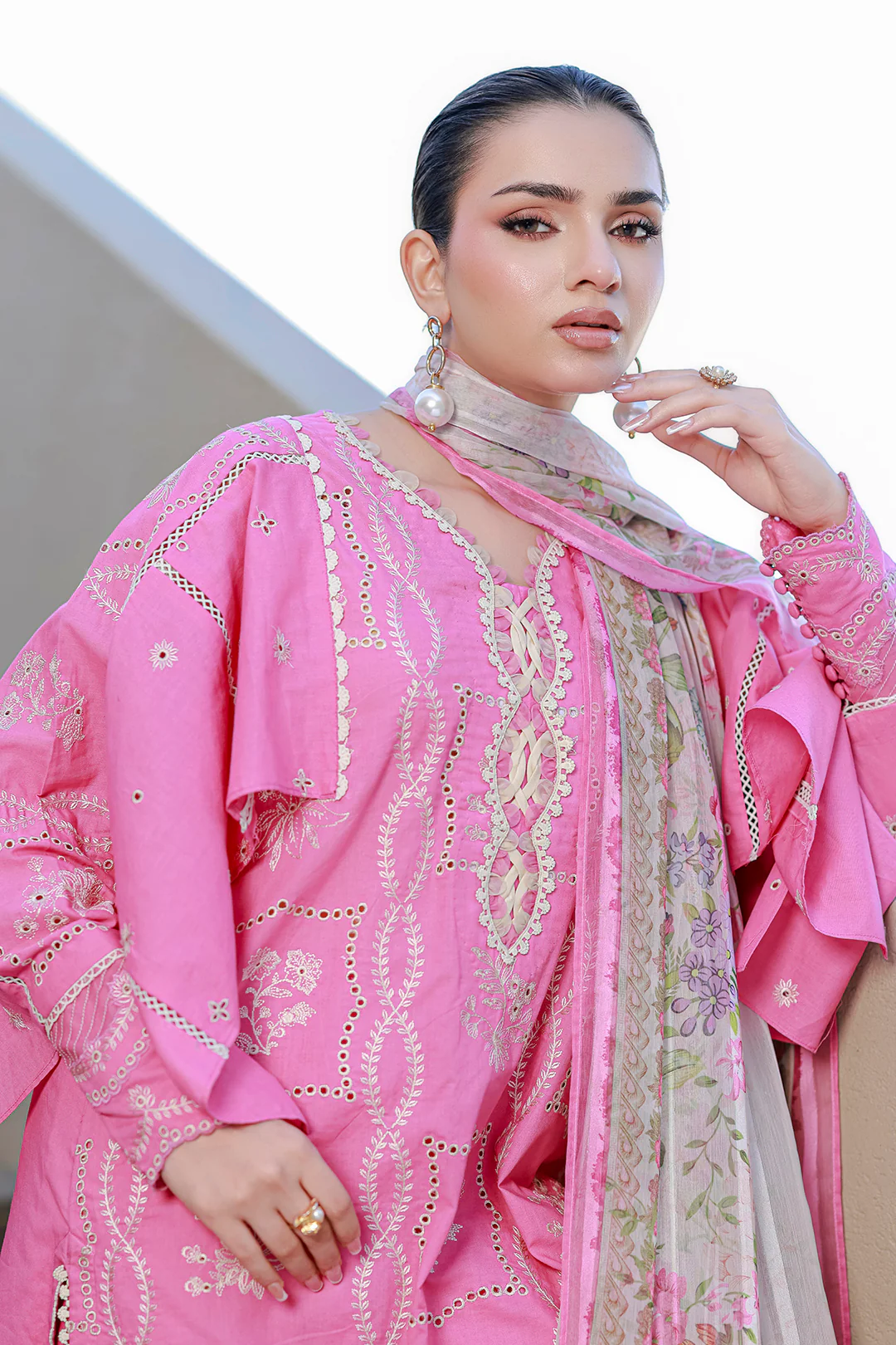 Embroidered Shirt Shalwar Dupatta - 4089 - Image 8