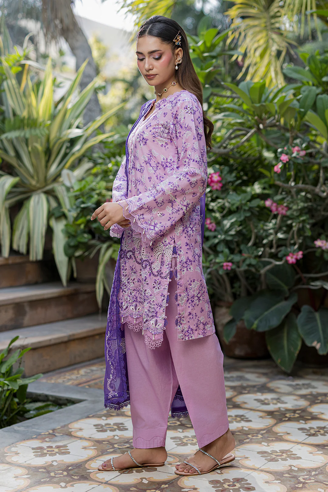 Embroidered Shirt Shalwar Dupatta - 4093 - Image 5