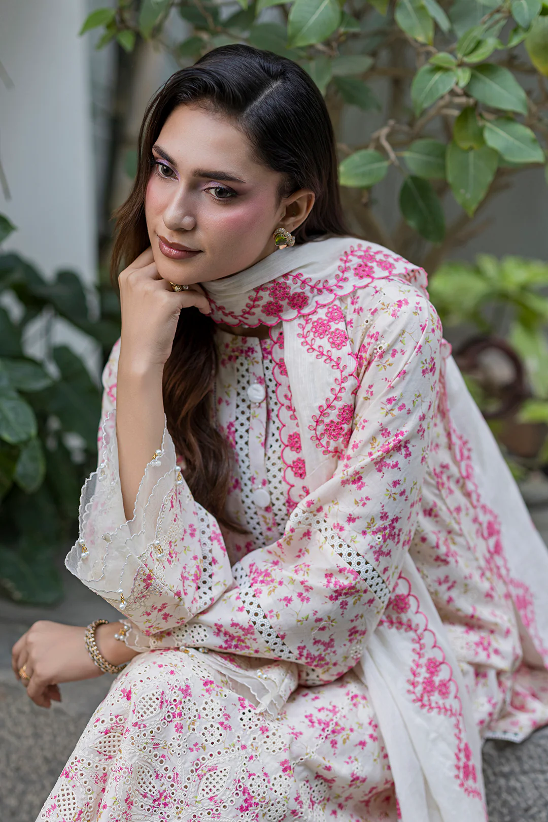 Embroidered Shirt Shalwar Dupatta - 4096 - Image 5