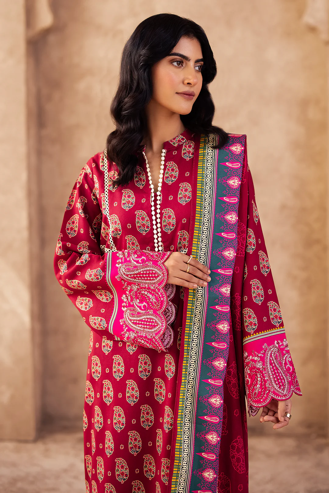Embroidered Shirt Shalwar Dupatta - 0228 - Image 3
