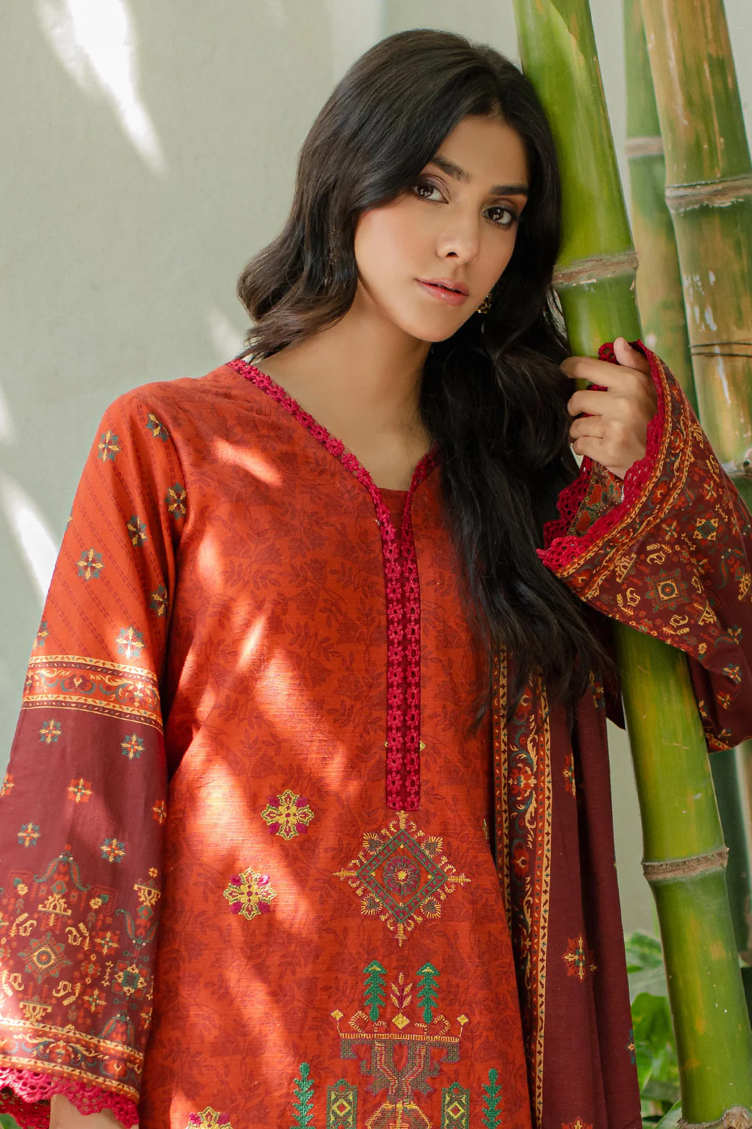 Embroidered Shirt Shalwar Dupatta - 0233 - Image 2