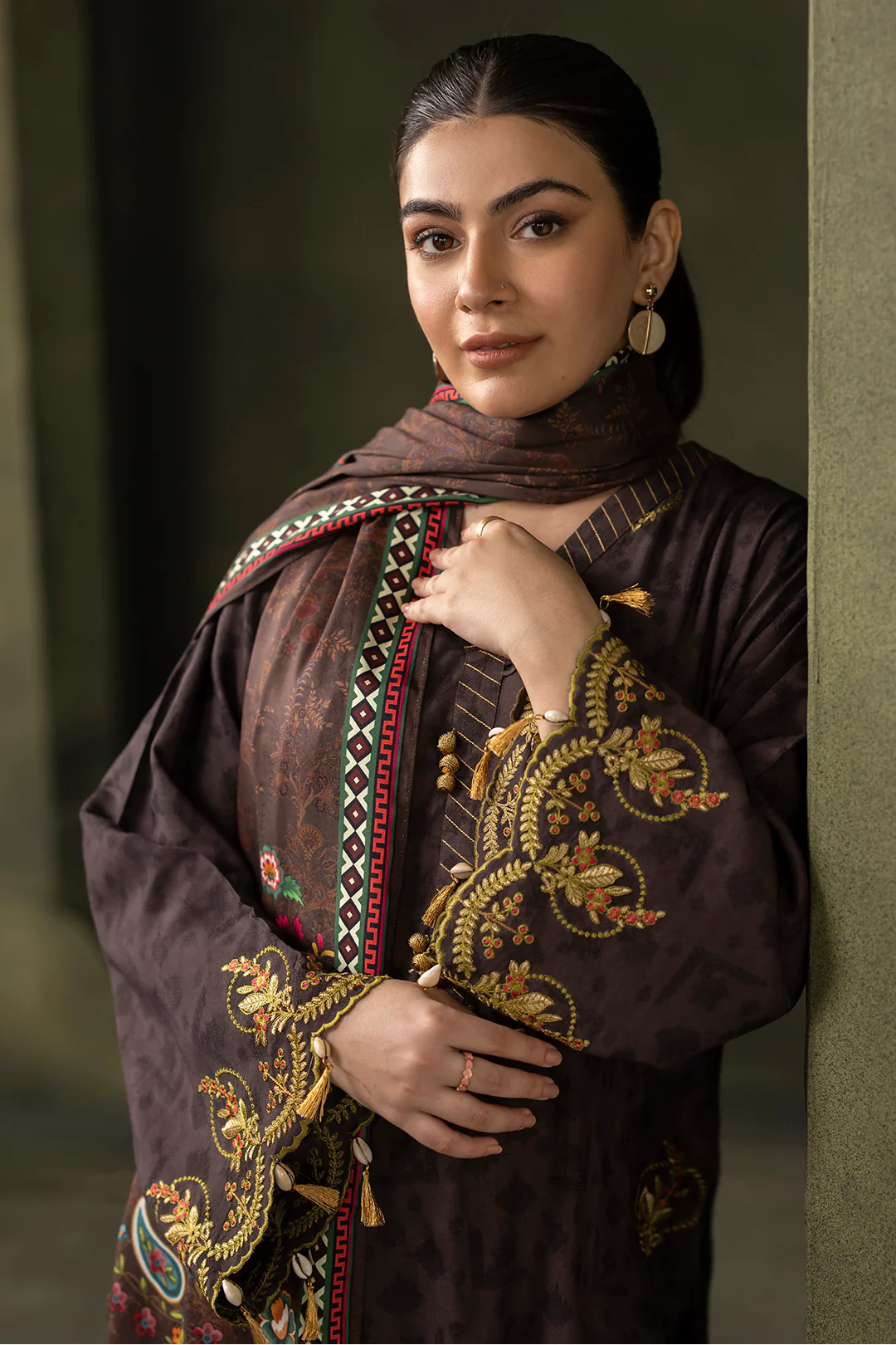 Embroidered Shirt Shalwar Dupatta - 0234 - Image 2