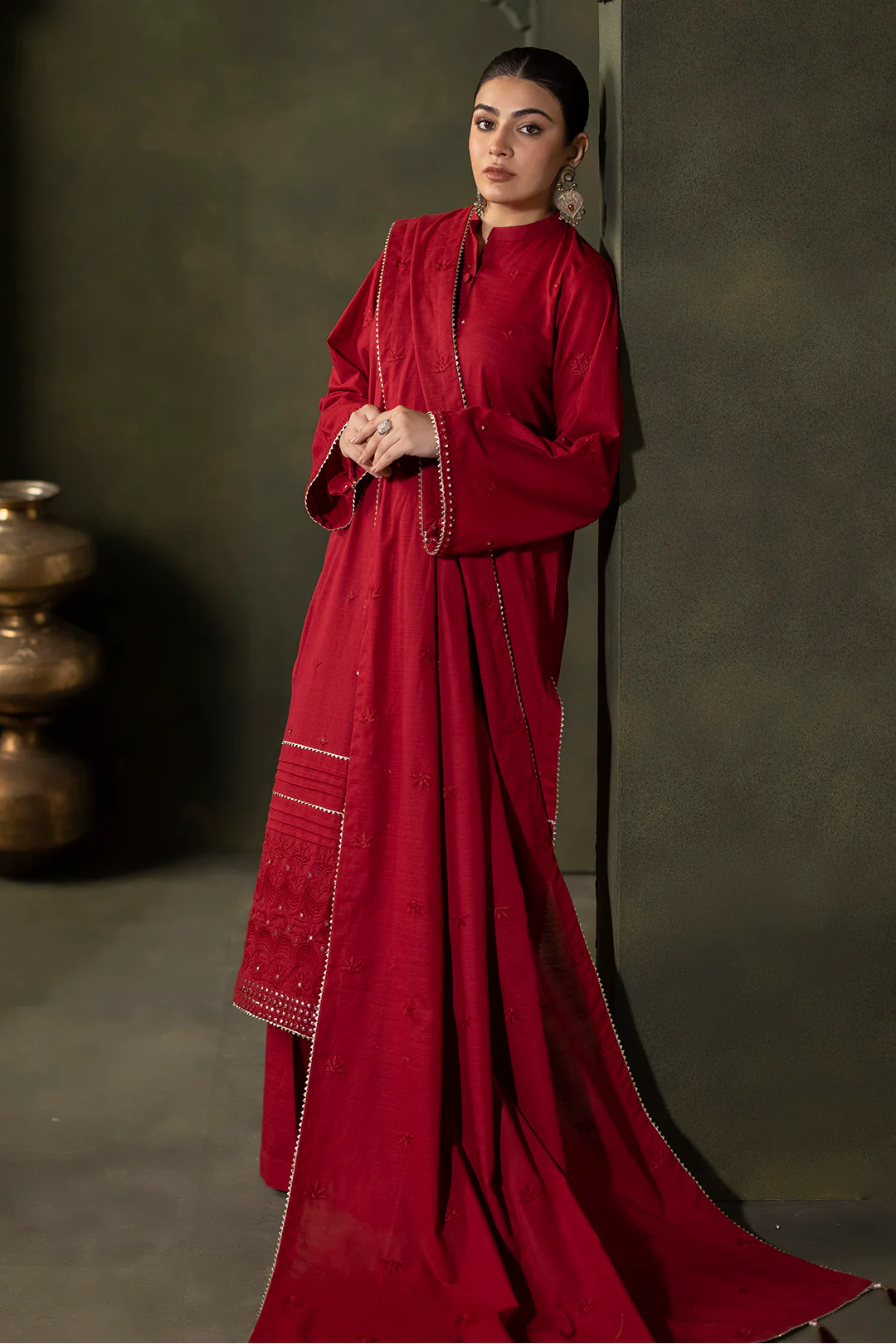 Embroidered Shirt Shalwar Dupatta - 0238 - Image 6