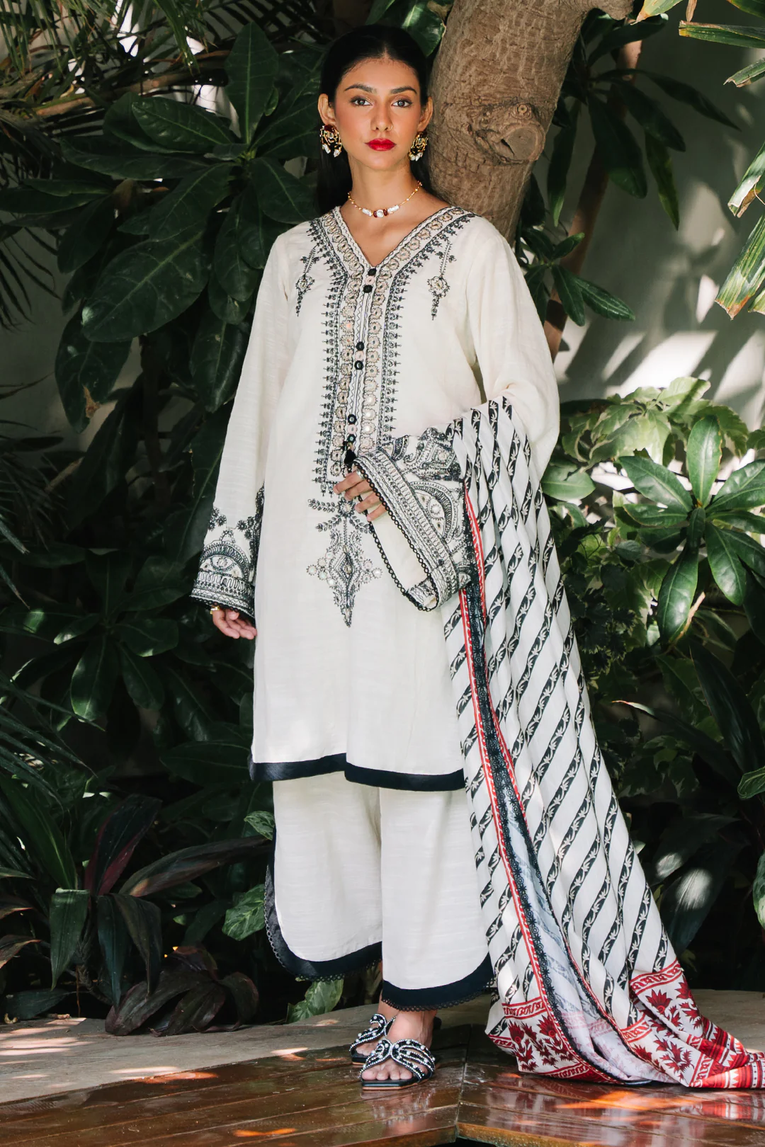Embroidered Shirt Shalwar Dupatta - 0239 - Image 8