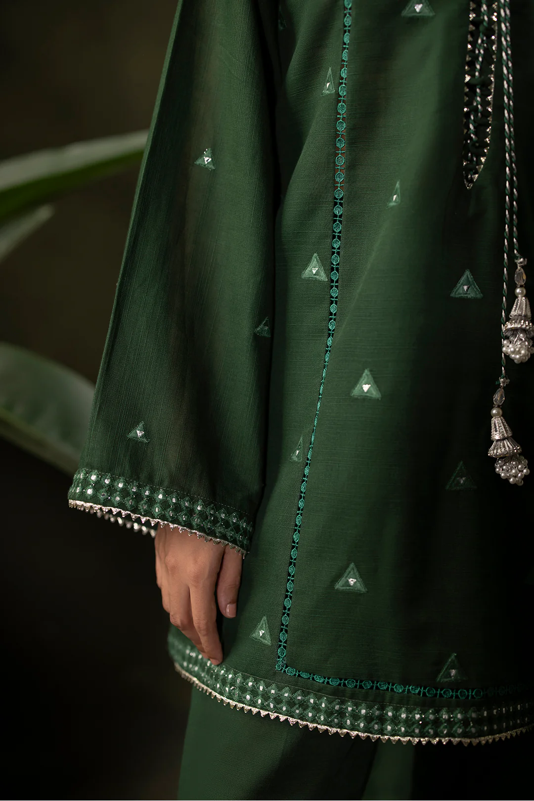 Embroidered Shirt Shalwar Dupatta - 0240 - Image 4