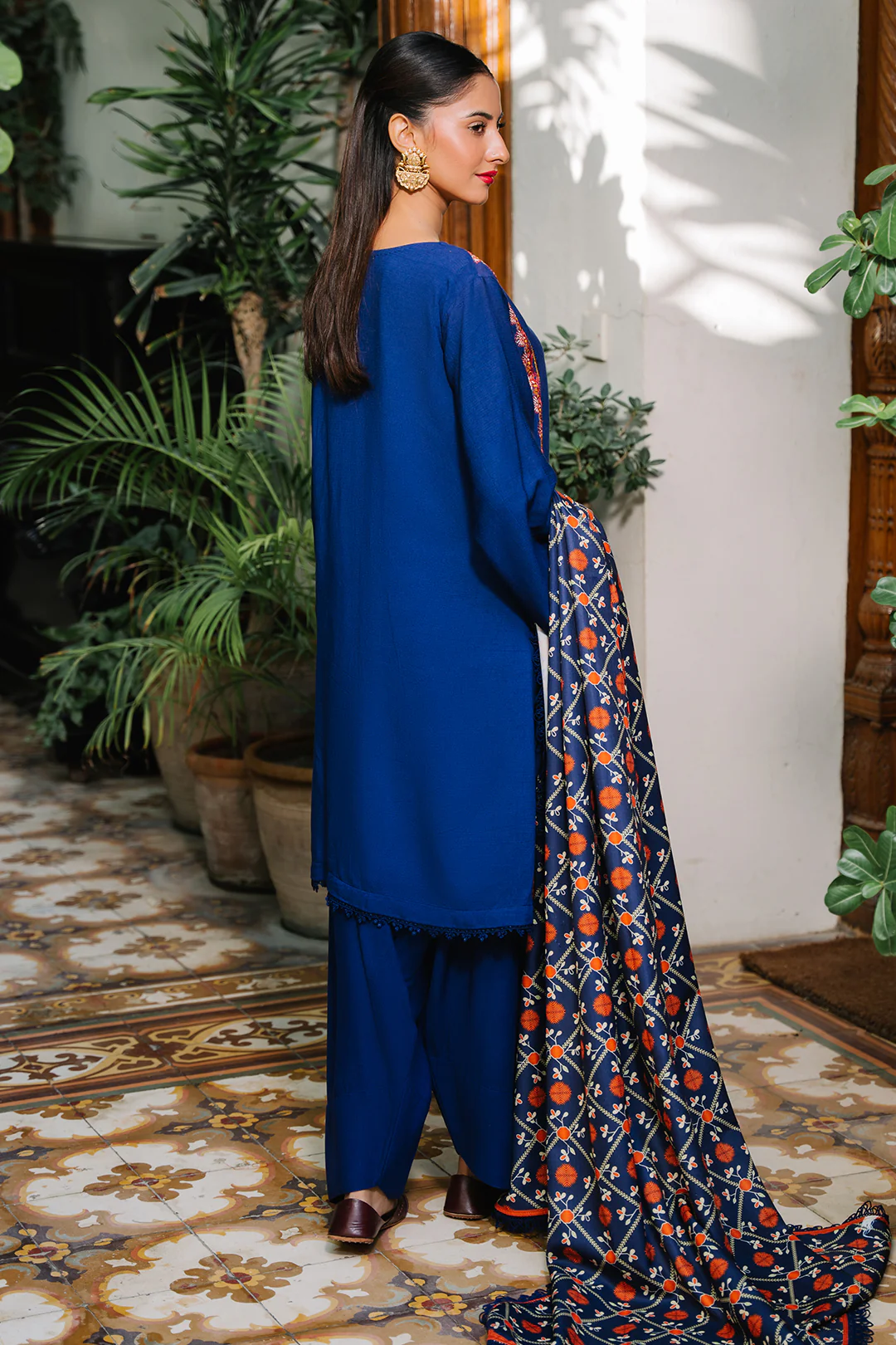 Embroidered Shirt Shalwar Dupatta - 0245 - Image 6