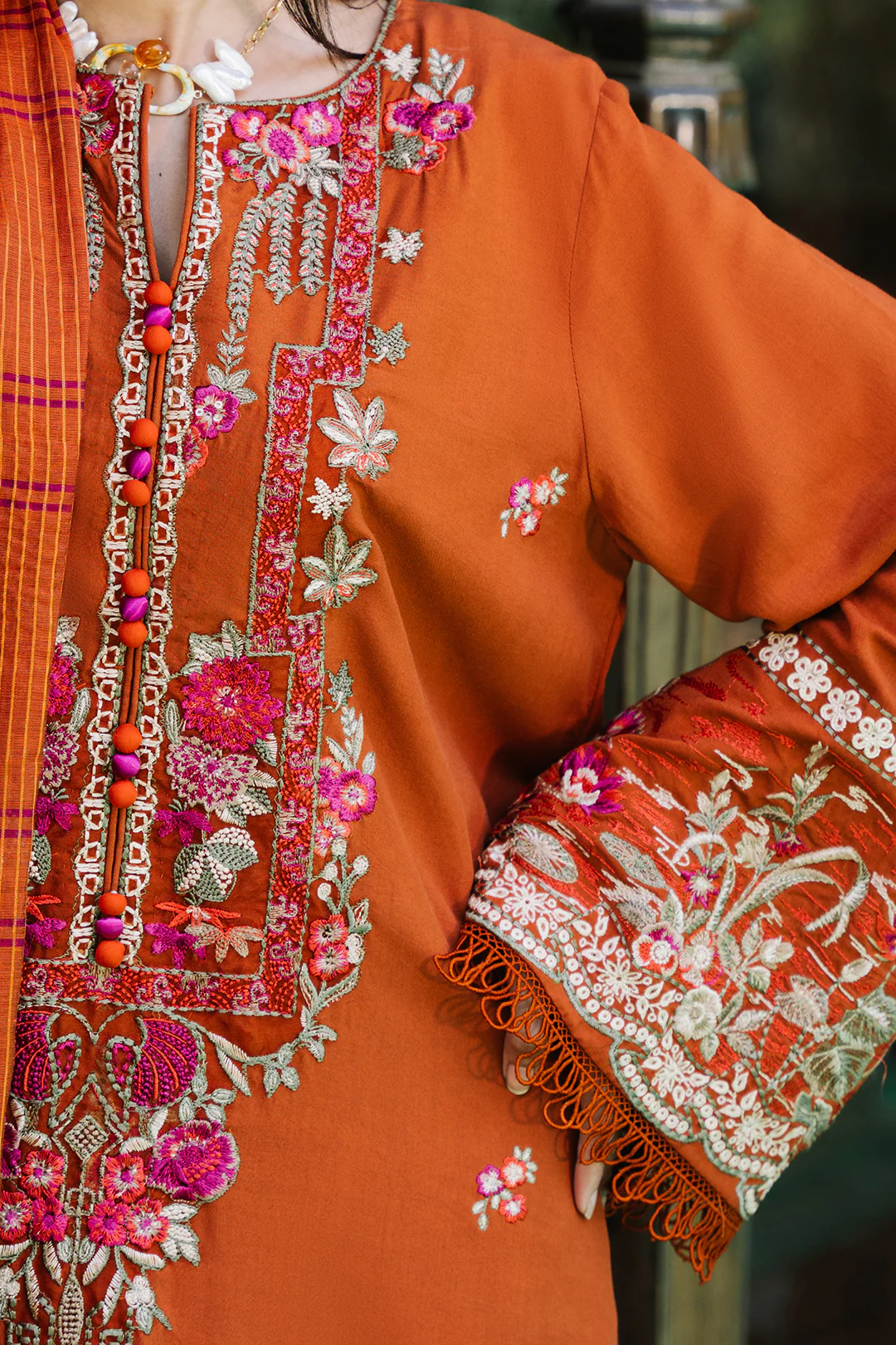 Embroidered Shirt Shalwar Dupatta - 0247 - Image 4