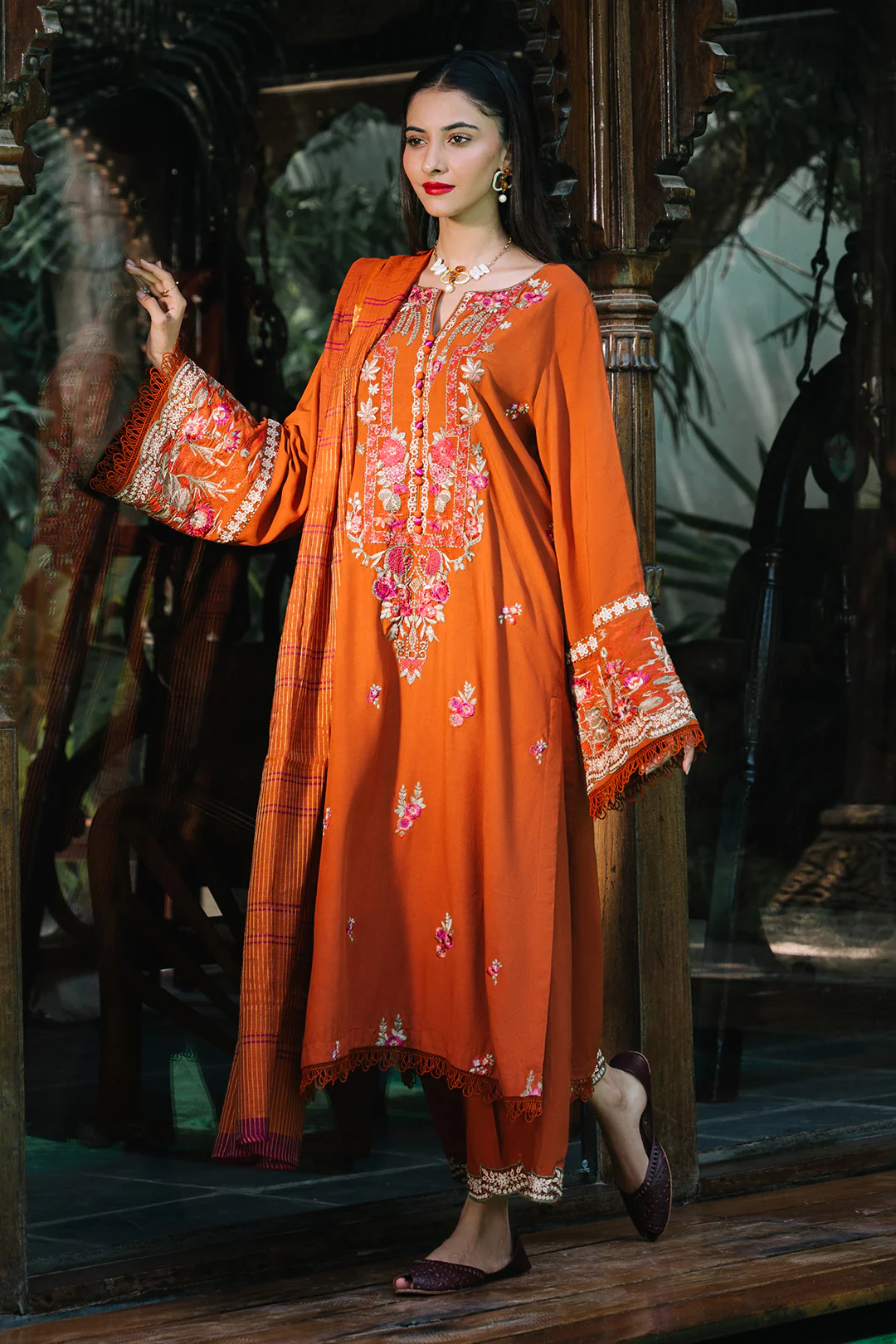 Embroidered Shirt Shalwar Dupatta - 0247 - Image 5