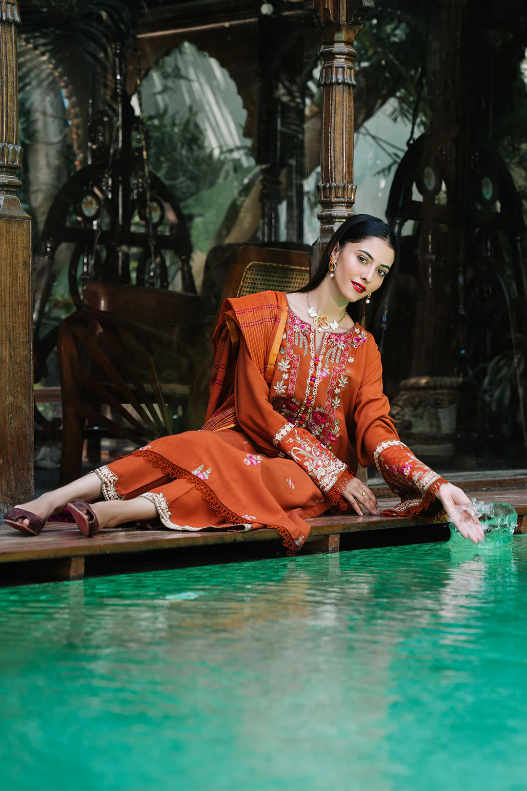 Embroidered Shirt Shalwar Dupatta - 0247 - Image 8
