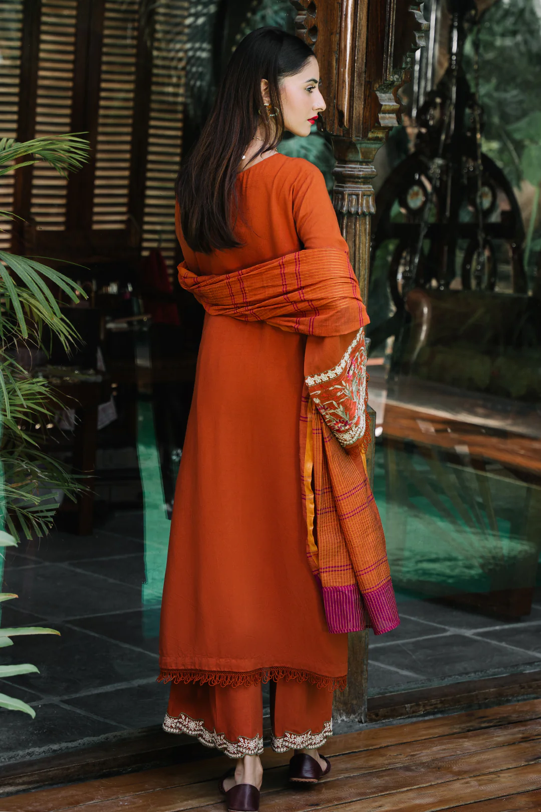 Embroidered Shirt Shalwar Dupatta - 0247 - Image 9