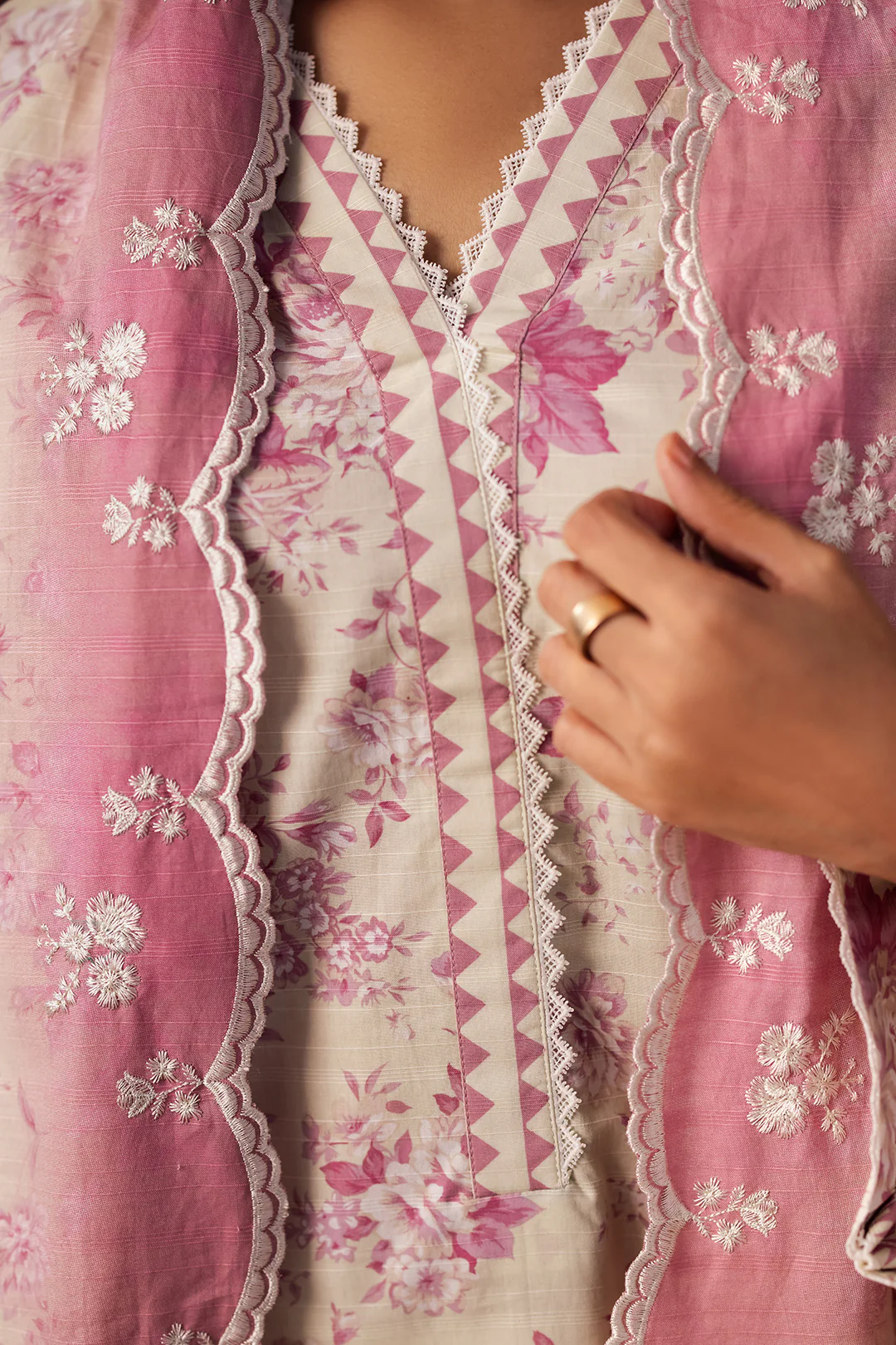 Embroidered Shirt Shalwar Dupatta - 0312 - Image 4