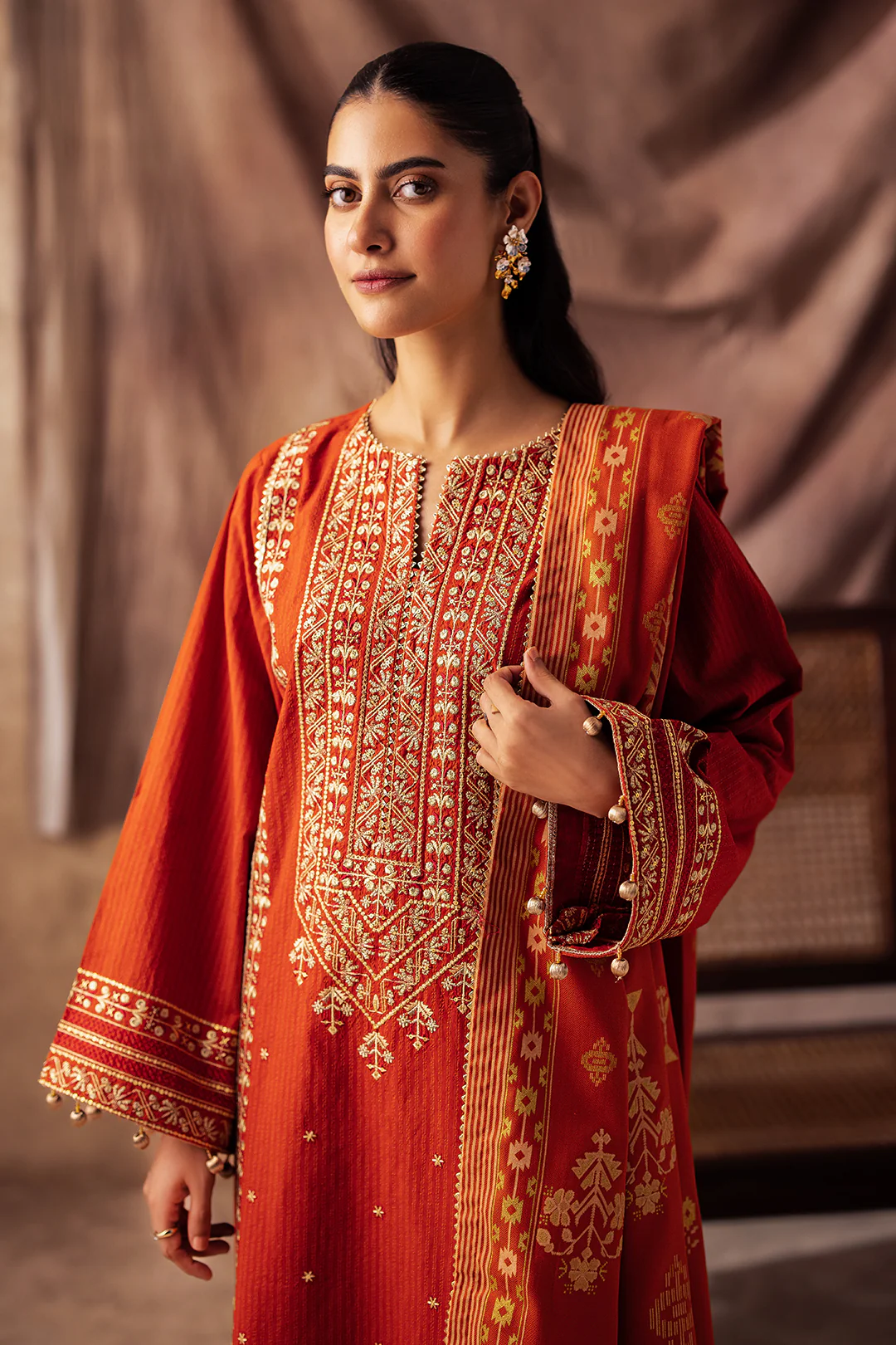 Embroidered Shirt Shalwar Dupatta - 0315 - Image 6