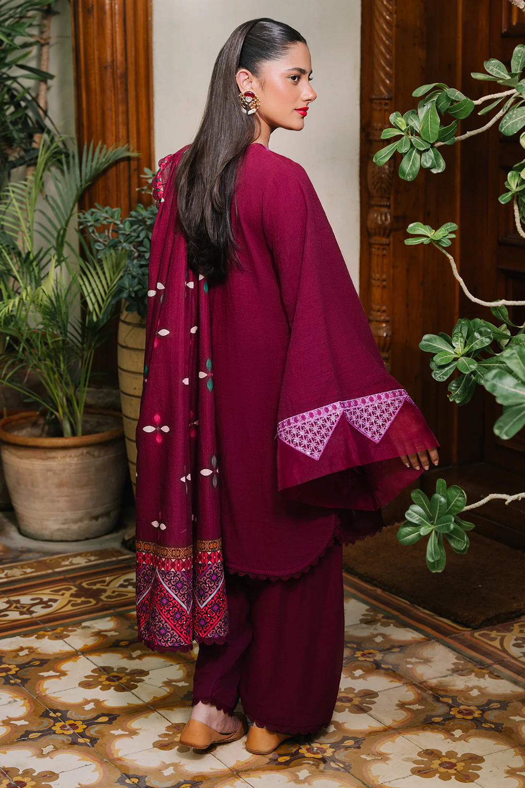 Embroidered Shirt Shalwar Dupatta - 0319 - Image 8