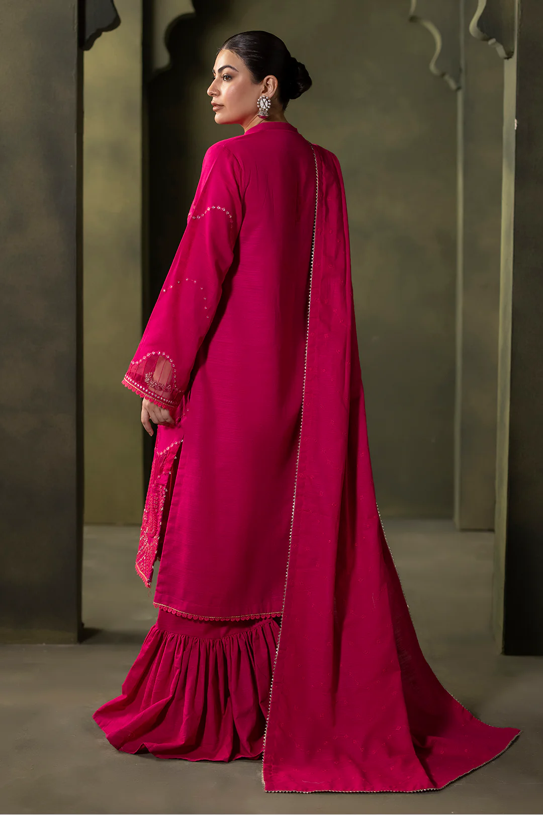 Embroidered Shirt Shalwar Dupatta - 0320 - Image 5