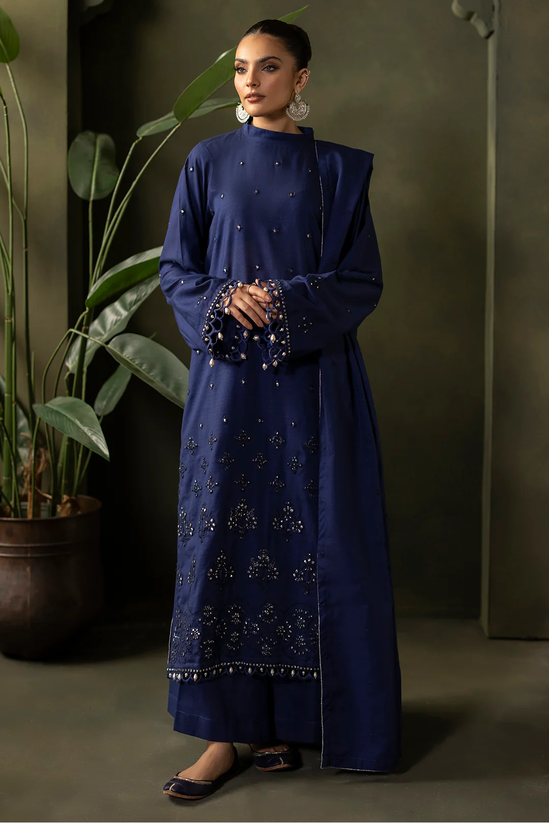 Embroidered Shirt Shalwar Dupatta - 0322 - Image 2