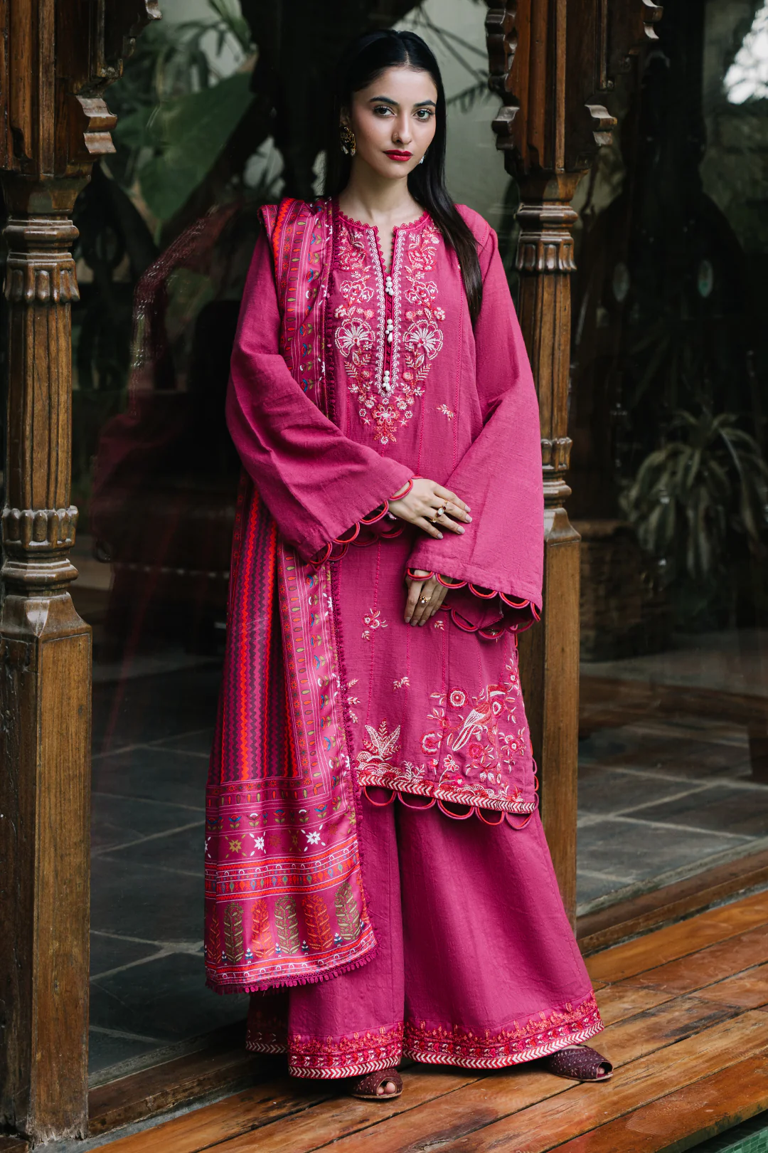 Embroidered Shirt Shalwar Dupatta - 0328 - Image 2