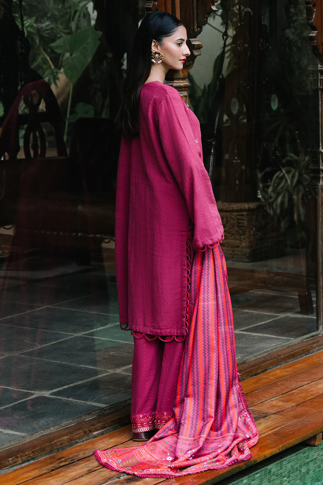 Embroidered Shirt Shalwar Dupatta - 0328 - Image 5